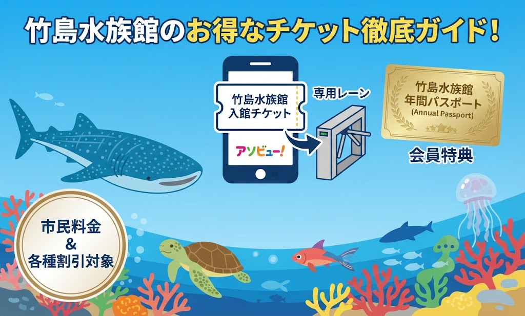 竹島水族館の入館料を安くする方法｜アソビュー・年パス・市民料金を比較